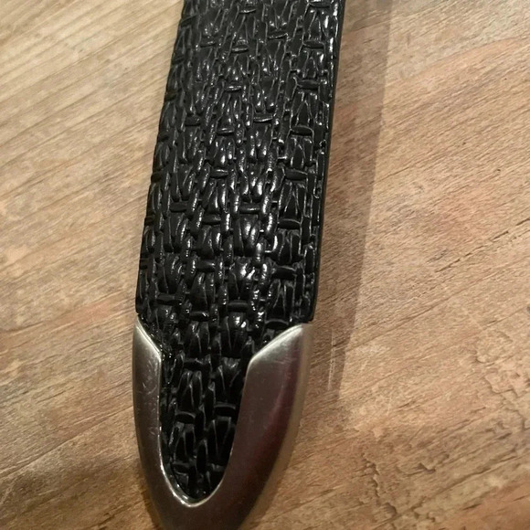NWOT Trafalgar Unisex leather/black/silver belt Made in USA Men’s 32 - Picture 11 of 11